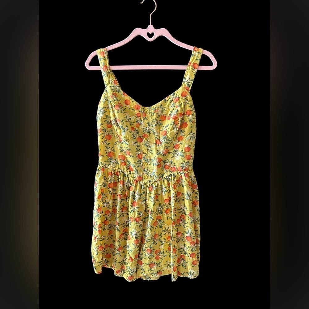 Wild Fable Women’s Large Yellow Romper with Oranges & Lemons